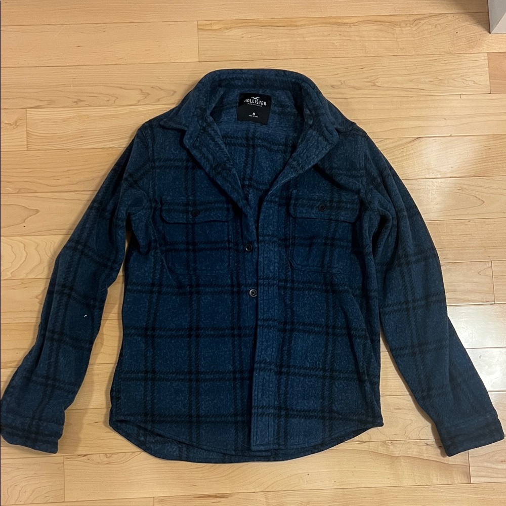 Hollister Navy and Black Checkered Shirt